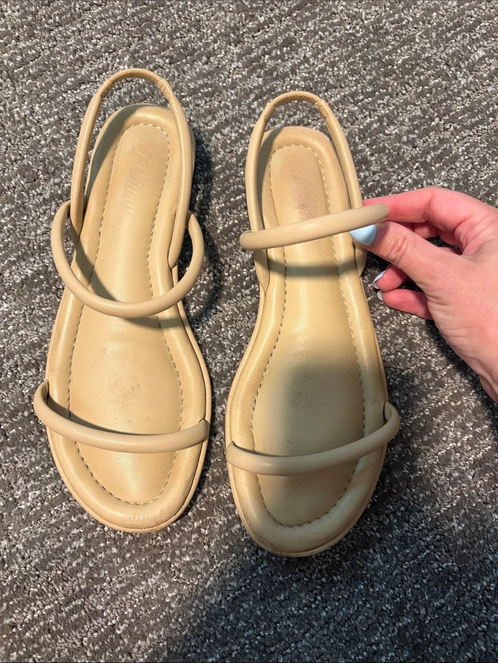 J. Crew Beige Minimalist Double-Strap Slingback Sandals - Women